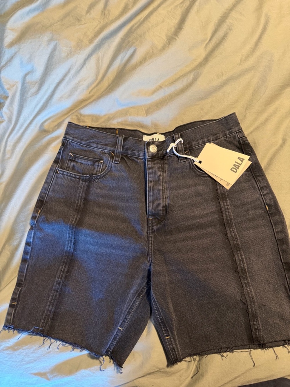 Dala High Waist Black Denim Shorts